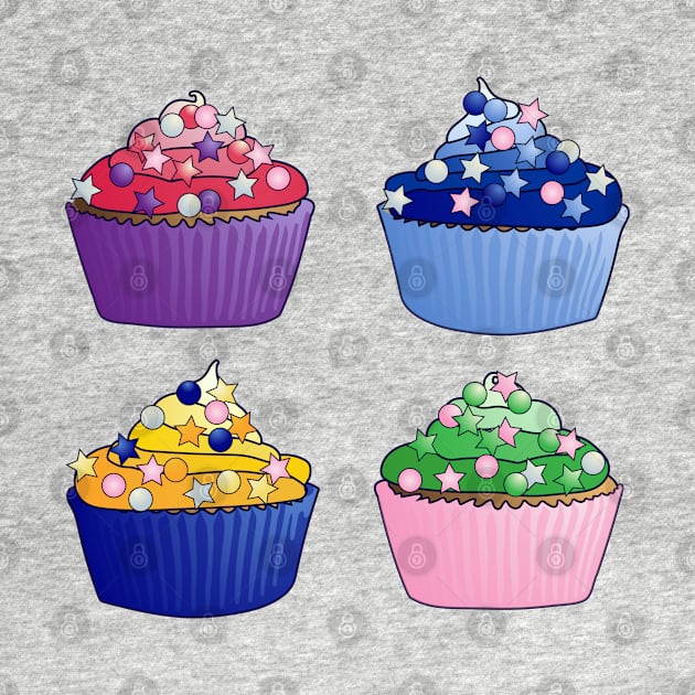 Inner Senshi Cupcakes Pattern by ziafrazier